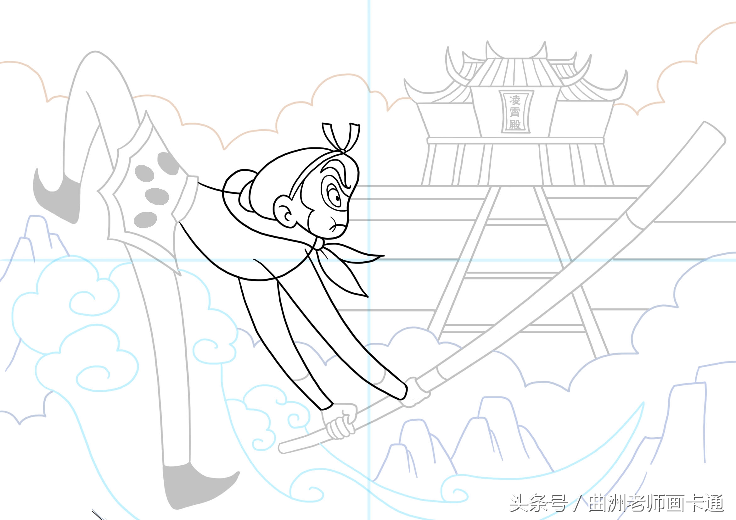 幼儿园西游记角色孙悟空怎样画,西游记简图幼儿画孙悟空