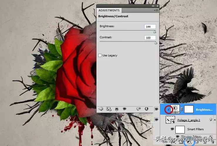 ps怎么把玫瑰变成金黄色,ps蝴蝶和鲜花合成