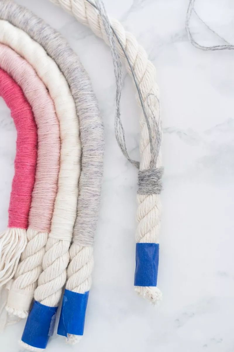 自制漂亮的挂毯,做彩虹云朵挂坠