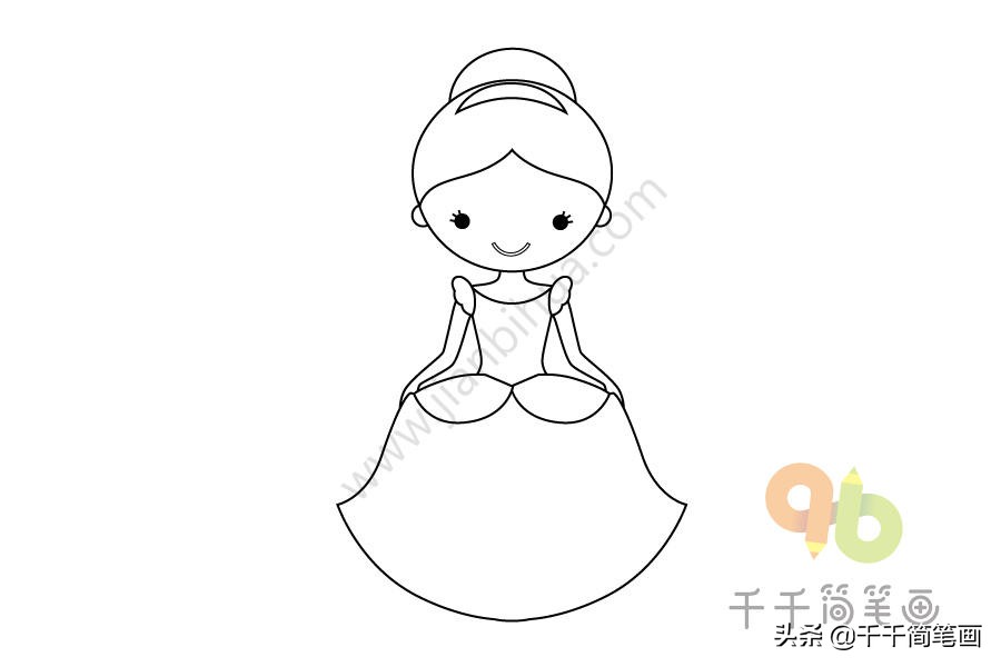 儿童简笔画，女宝爱画的美丽公主！
