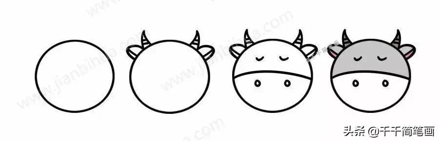 超级可爱的简笔画动物头像,呆萌小动物头像图片简笔画