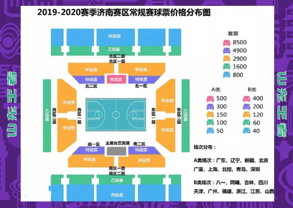 2019-2020山东西王男篮主场赛事常规赛济南站套票开售，详情一览