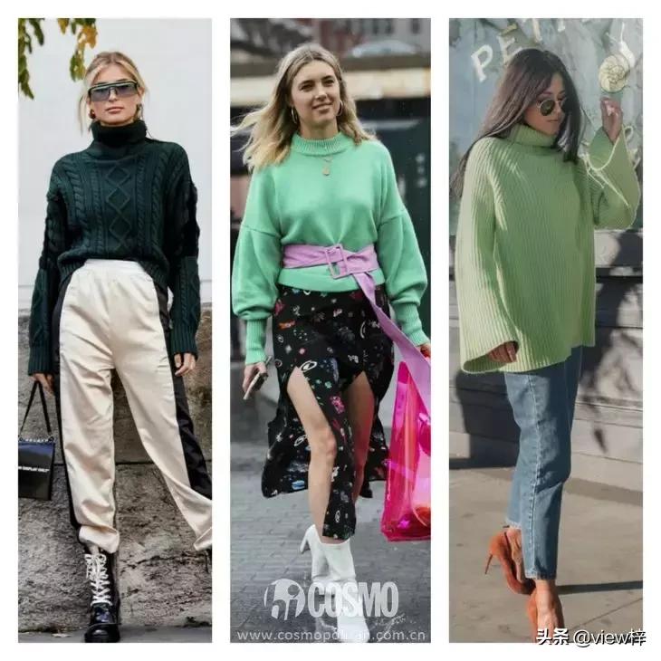 刘雯同款羊毛衫穿搭,初恋风的毛衣