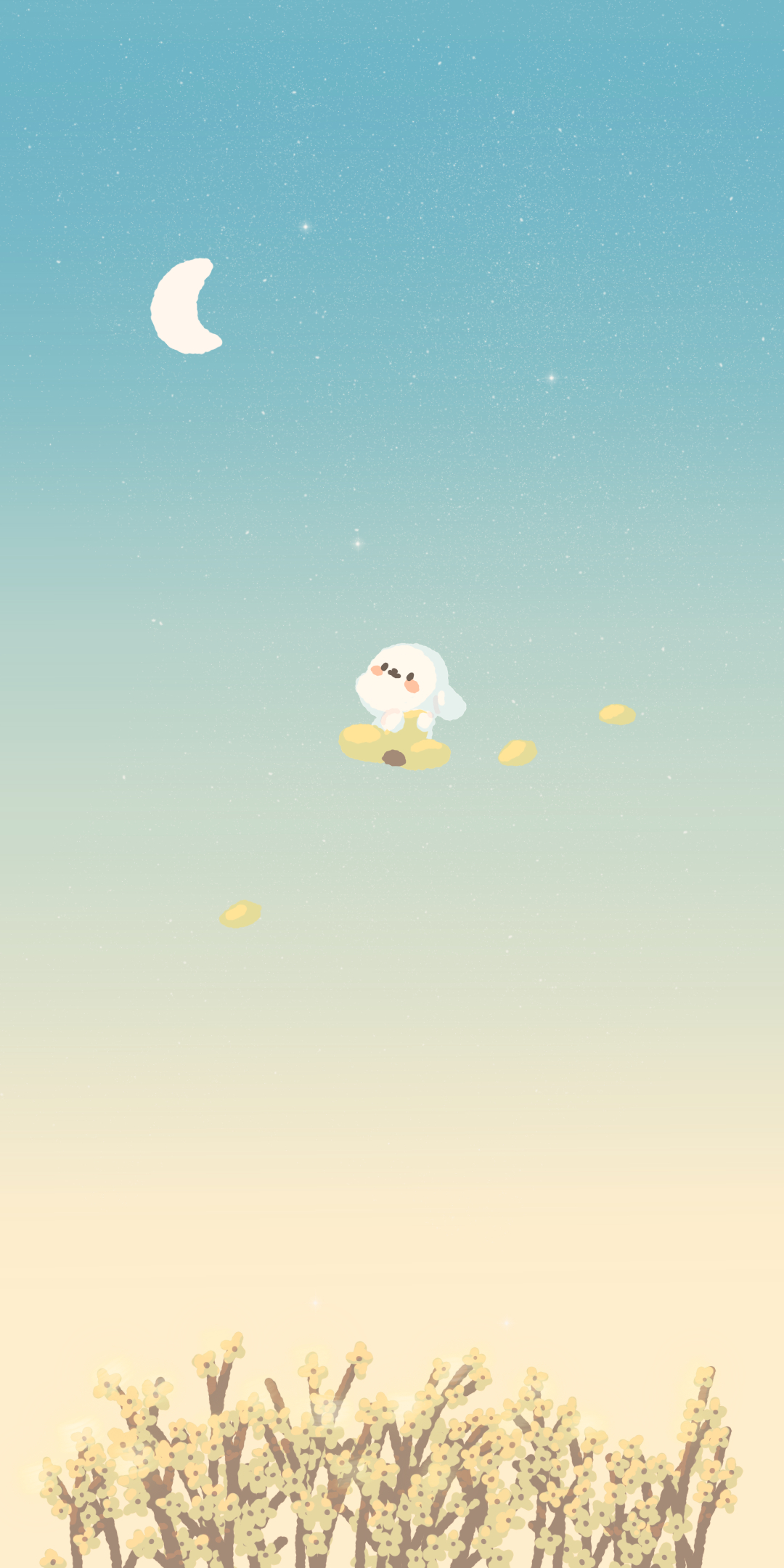 好看的壁纸少女心小熊,粉色小花白色小熊壁纸