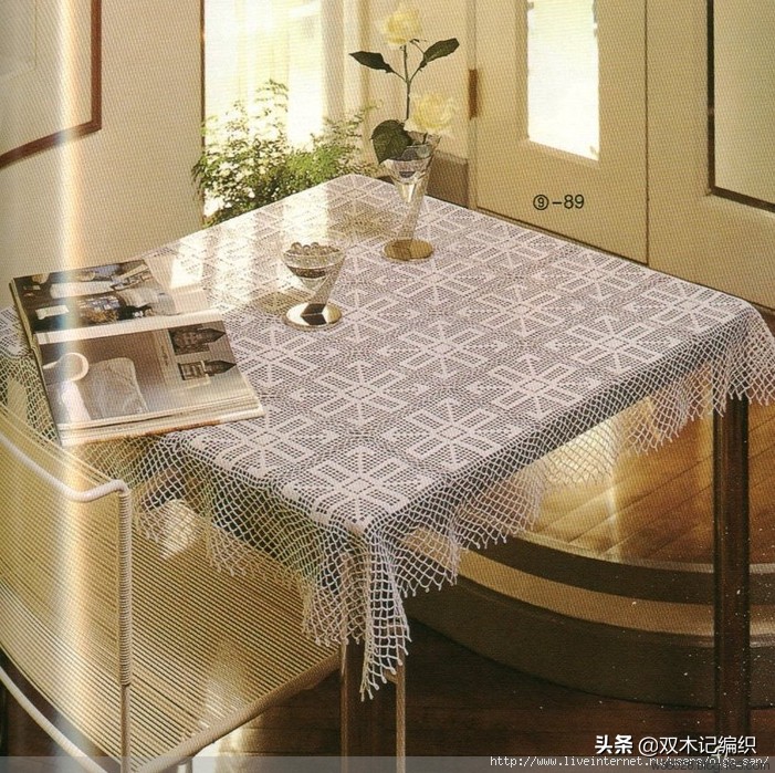 手工钩针毛线沙发巾桌布台布,精致唯美的细蕾丝钩针镂空花桌布