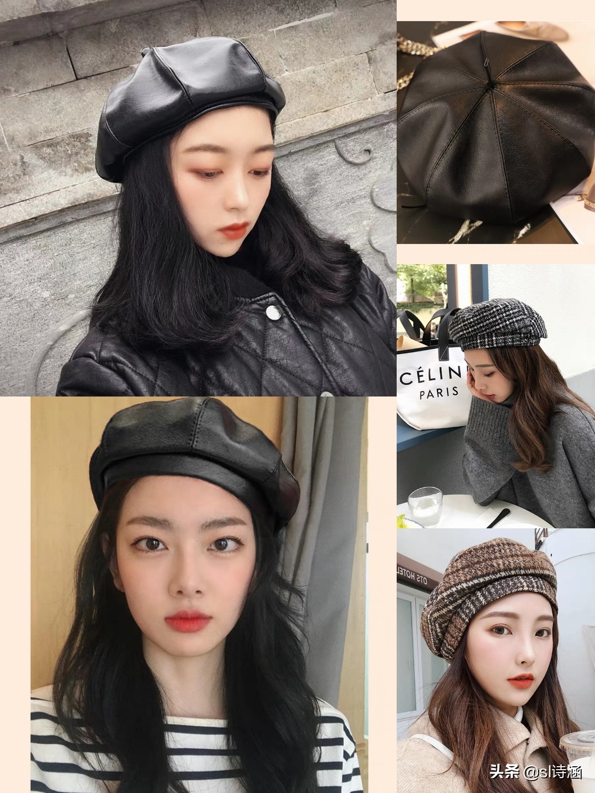 贝雷帽戴法及搭配发型,戴鸭舌贝雷帽适合的发型