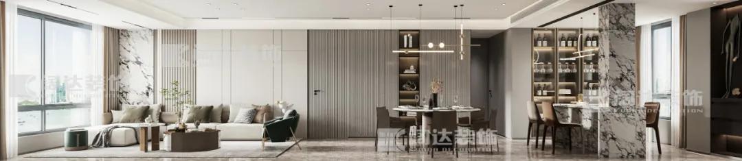 北京现代轻奢风大宅设计,144平轻奢极简高级感