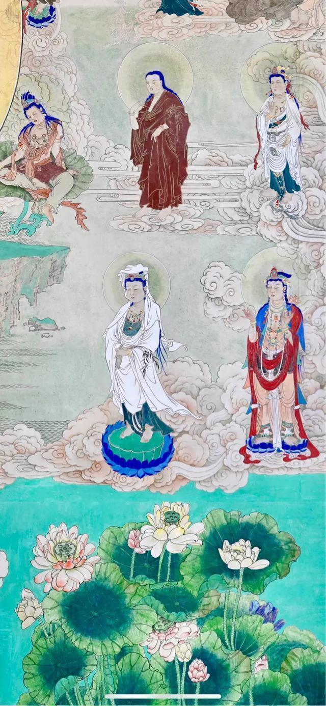 观音菩萨三十二像工笔画,观世音菩萨画像工笔画