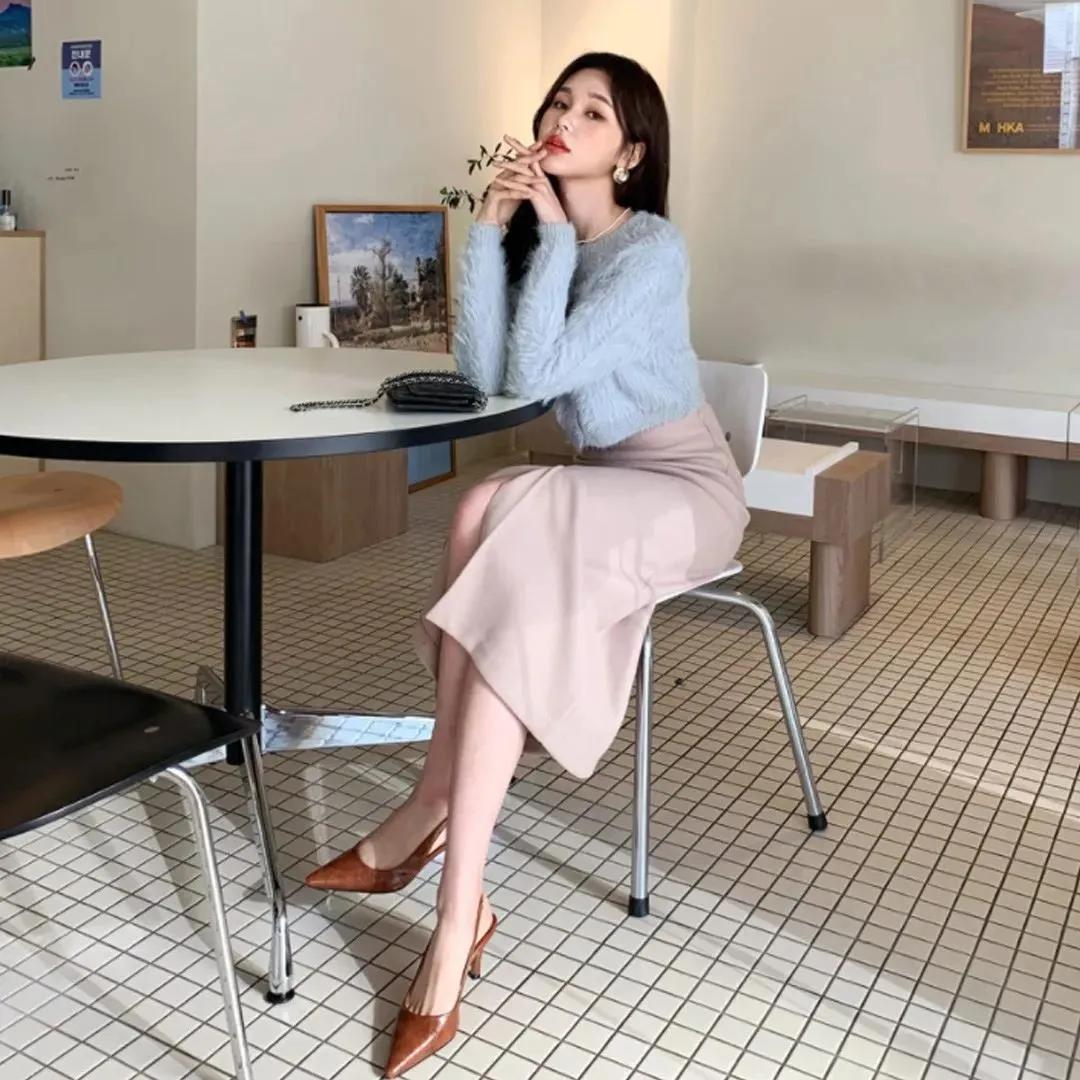 韩国小个子女人味穿搭秋冬,韩国158小个子穿搭博主