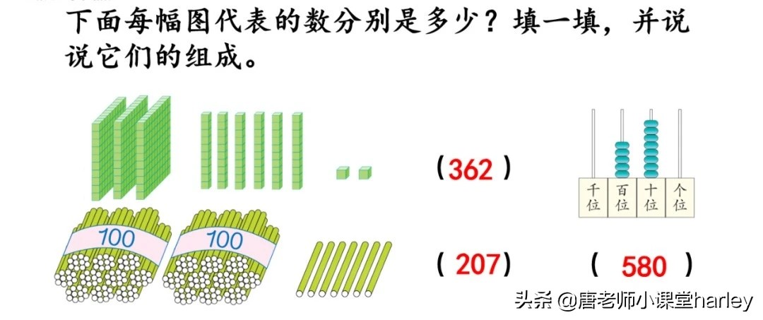 二年级下用算盘计数知识点,二年级下册数学用算盘表示数讲解