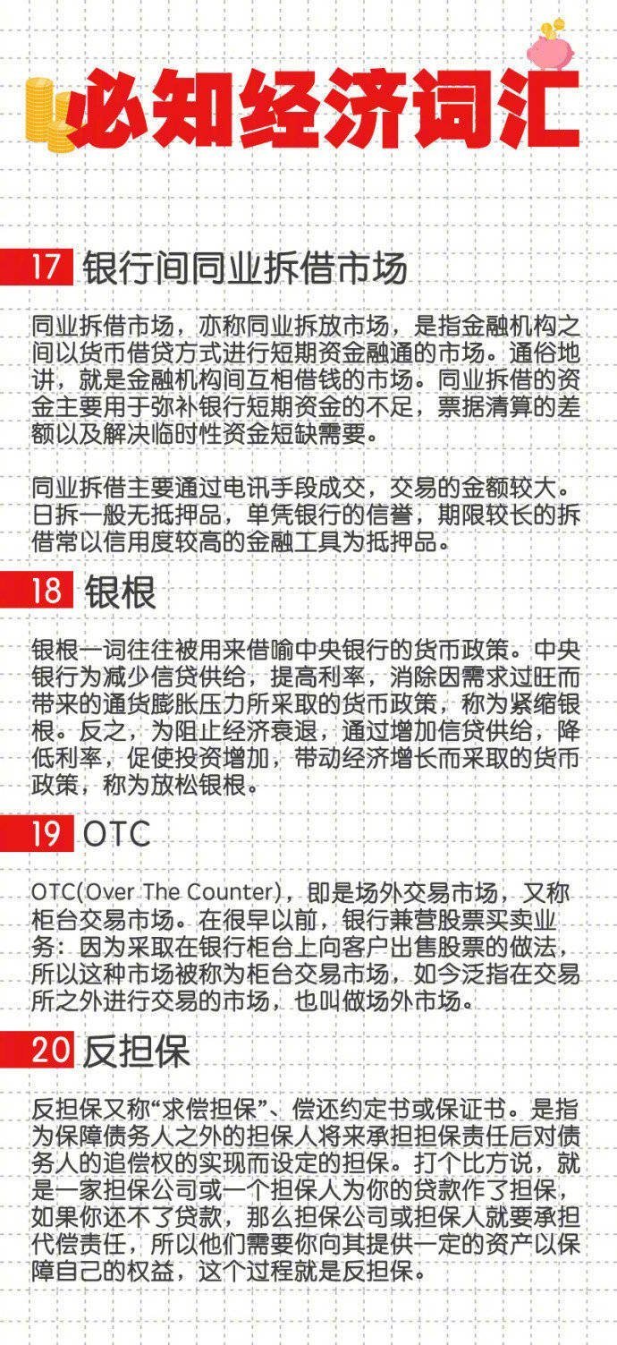 经济术语及其解释100个,经济常用词汇