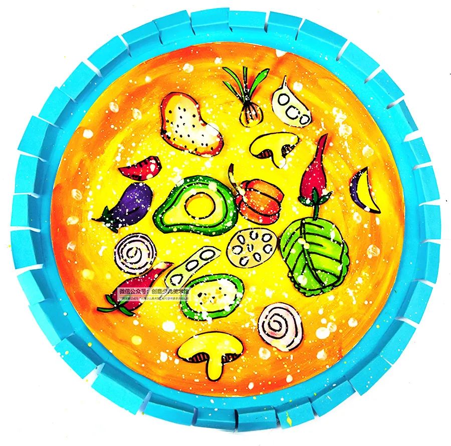 儿童画披萨怎么画,画披萨儿童画