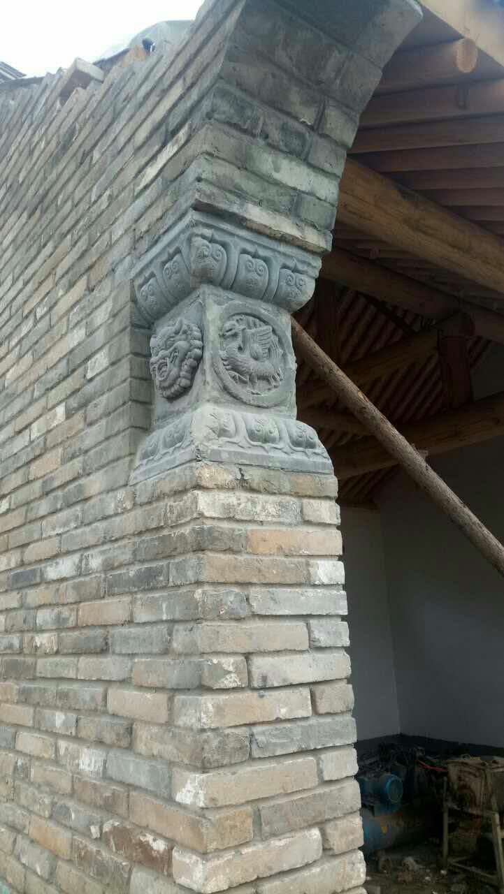 中式门楼浮雕,墀头门楼