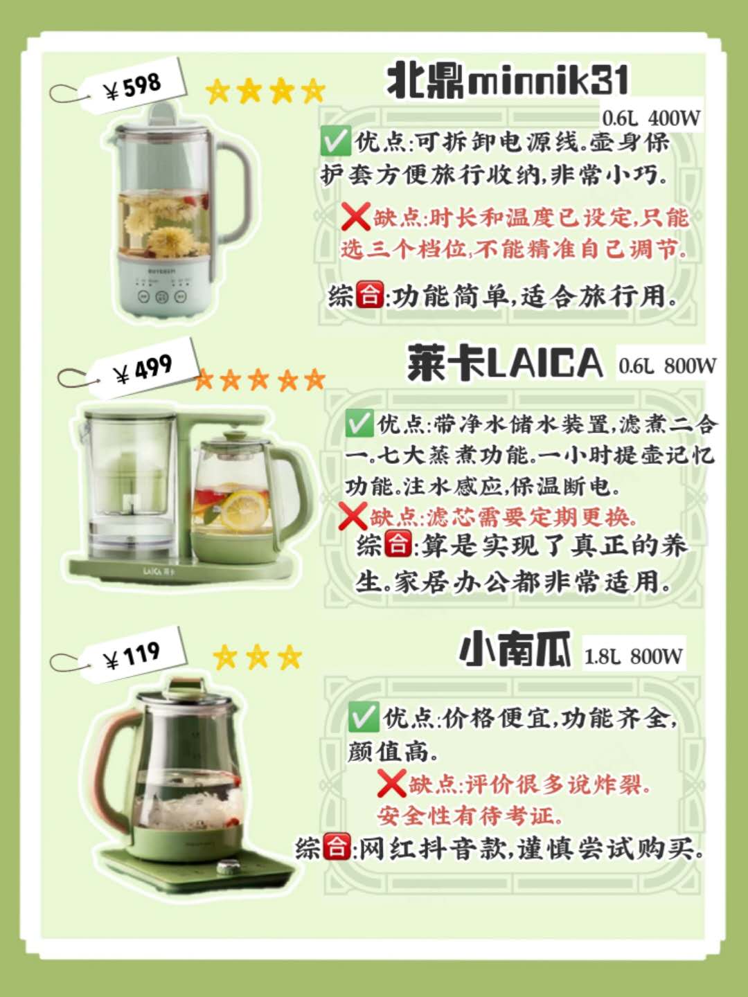 网红养生壶推荐,养生壶测评排行榜前十名