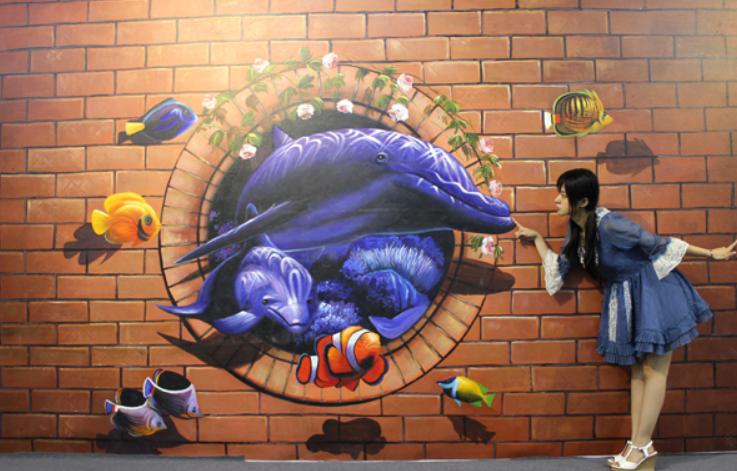 墙绘3d立体画过渡技巧,墙绘3d立体字教程