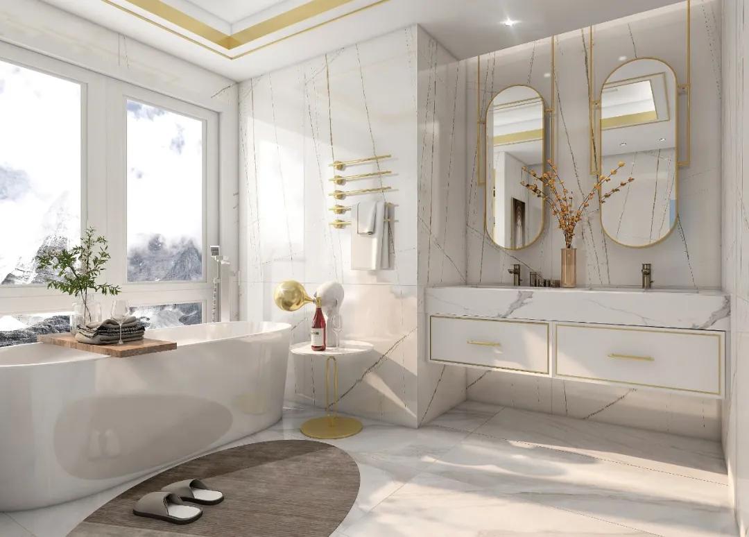 卫浴轻奢风格,意式轻奢的卫浴