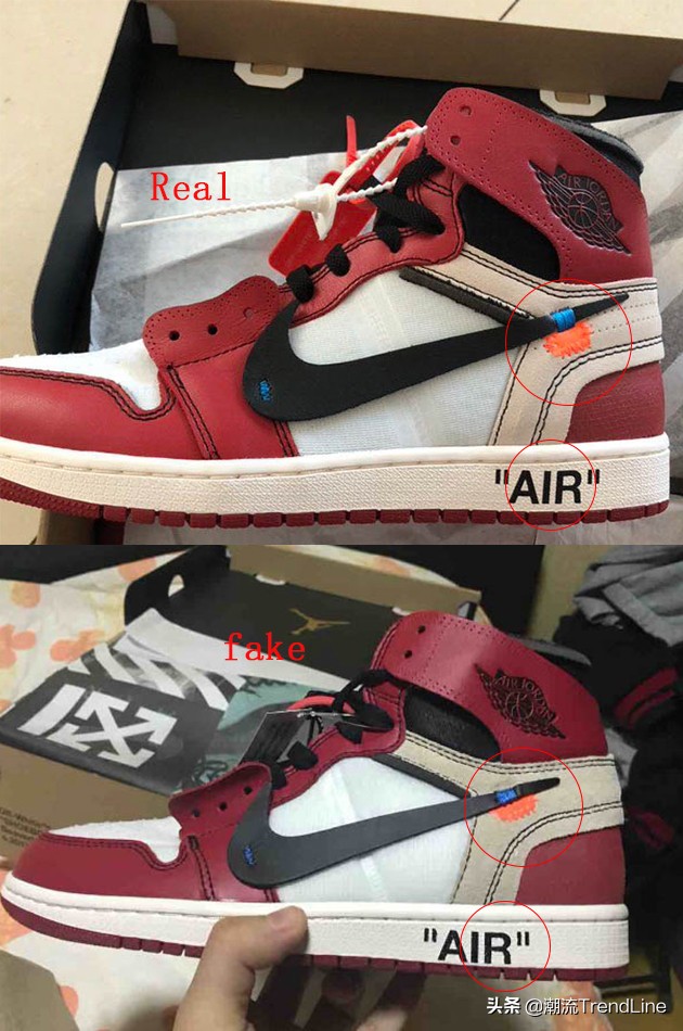 aj1offwhite芝加哥有没有绿色鞋带,offwhiteaj1联名鞋真假对比