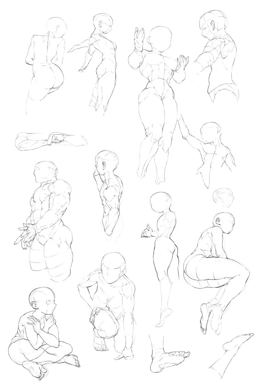 人体动态参考图,人体动态练习图