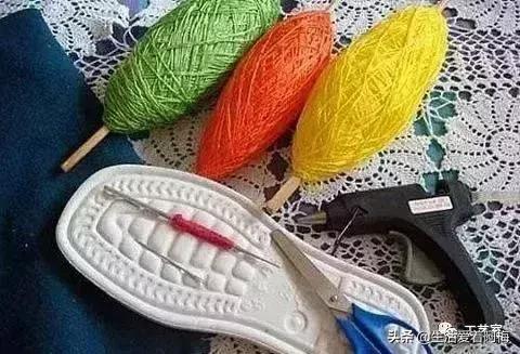 毛线地板拖鞋编织教程全过程,钩拖鞋的各种钩织教程