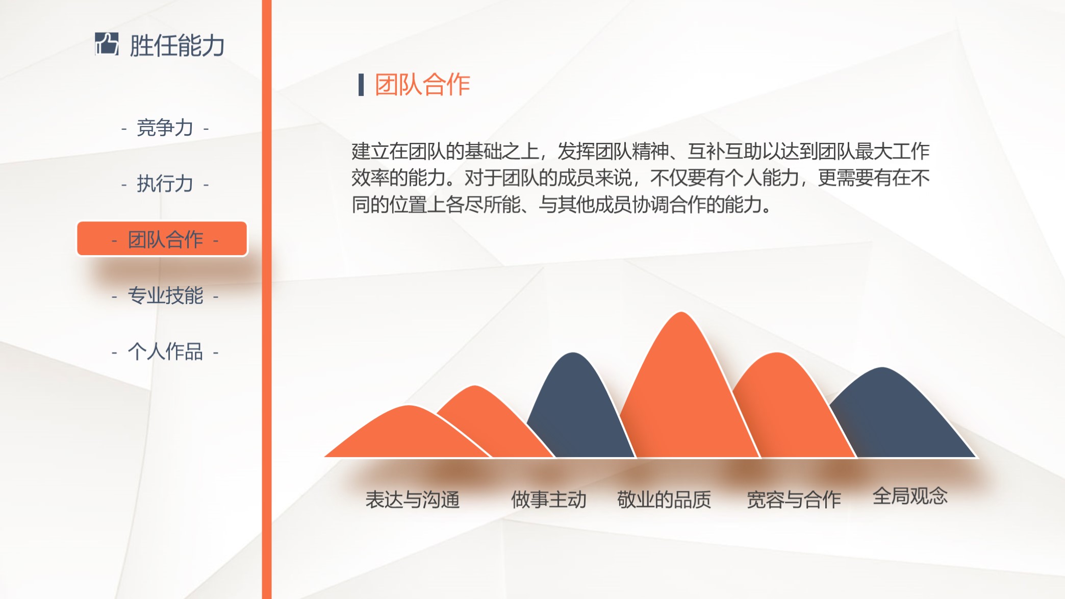 不要错过!第1316期—蓝橙简洁个人简历PPT模板