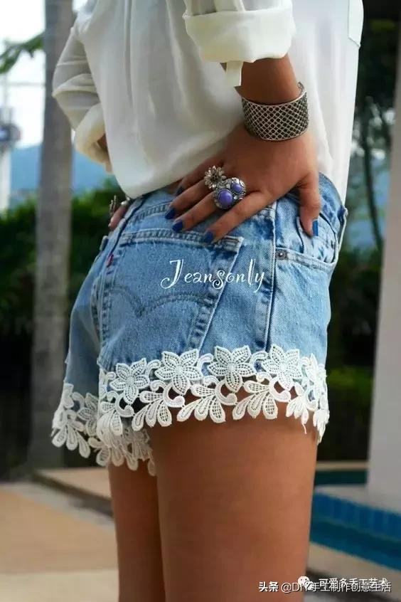 牛仔裤改造小点子,牛仔裤裤脚创意简单改造
