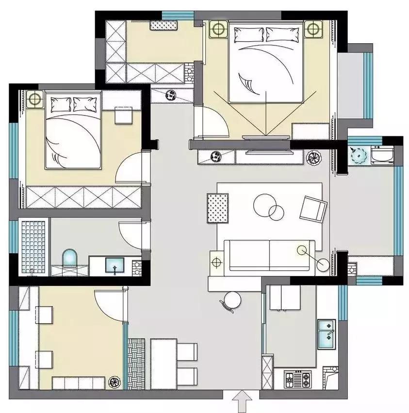 我的天，98㎡不仅能塞下三室一厅，还有独立衣帽间