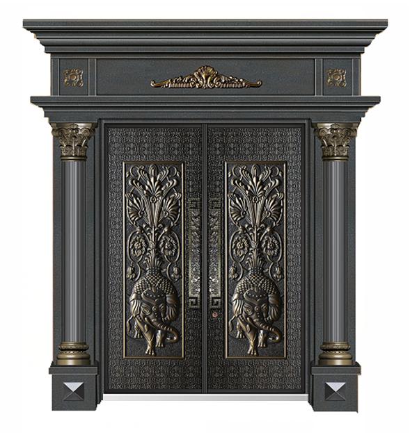 非标别墅大门·防盗门的首选材料：锌铁合金材质做的门真好