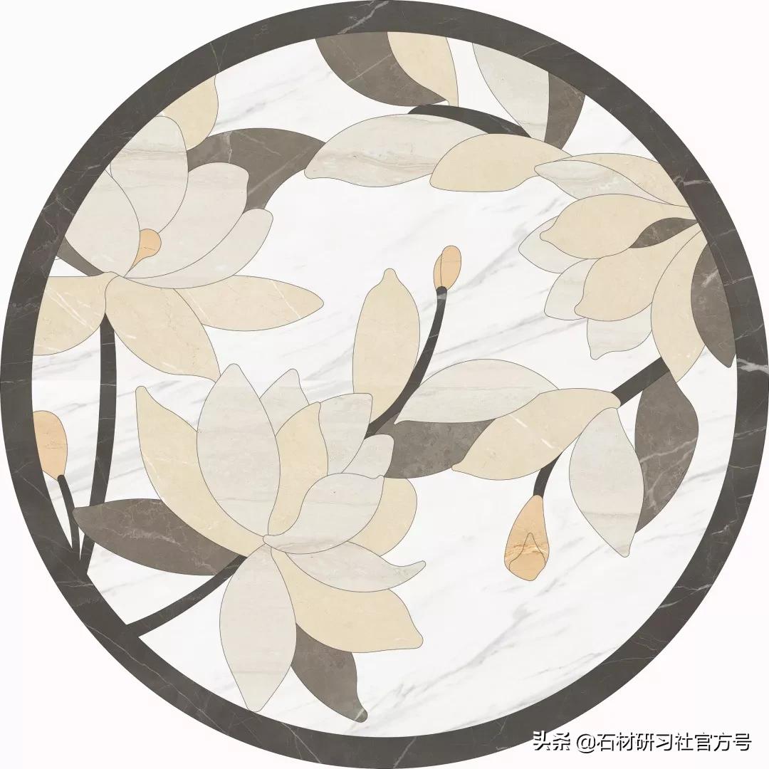 新中式水刀拼花效果,轻奢美学水刀拼花效果图