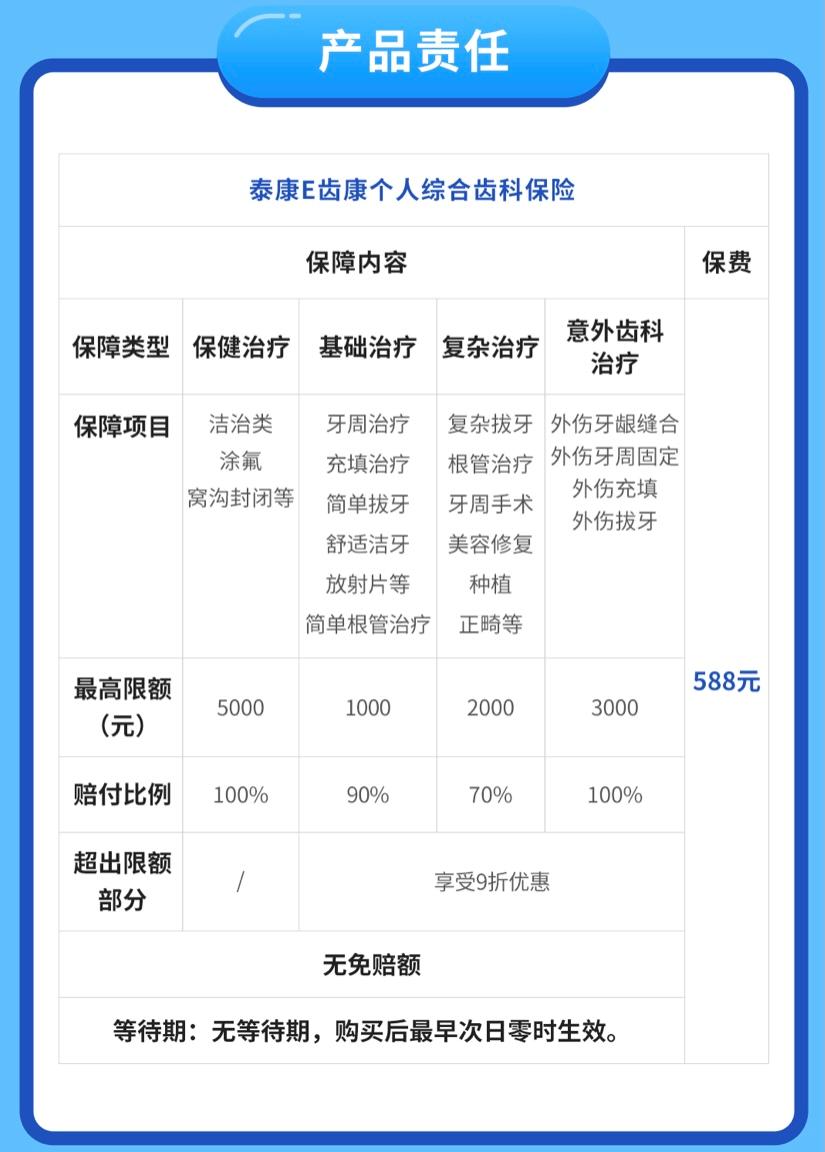 齿科种牙险,588的齿科保险套餐