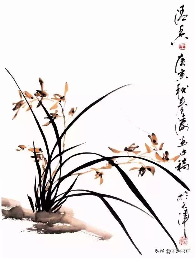 徐湛国画兰花技法教学,国画兰花入门技法