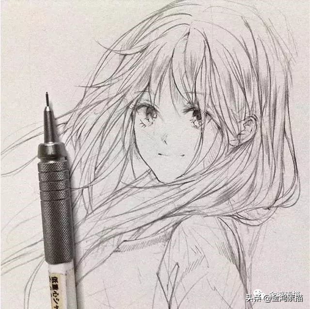 素描动漫人物古风,动漫人物素描简单