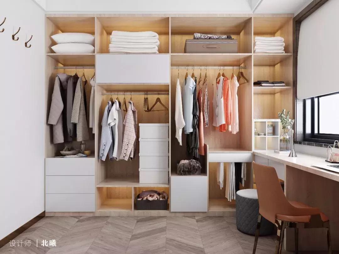 装修108平衣帽间2室一厅,126平主卧带衣帽间和卫生间效果图
