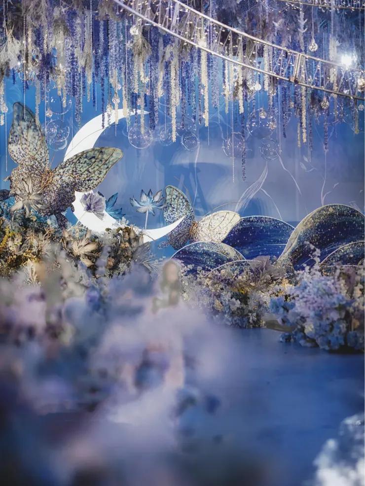 一场神秘浪漫的星空婚礼主题,奢华梦幻蓝色星空婚礼