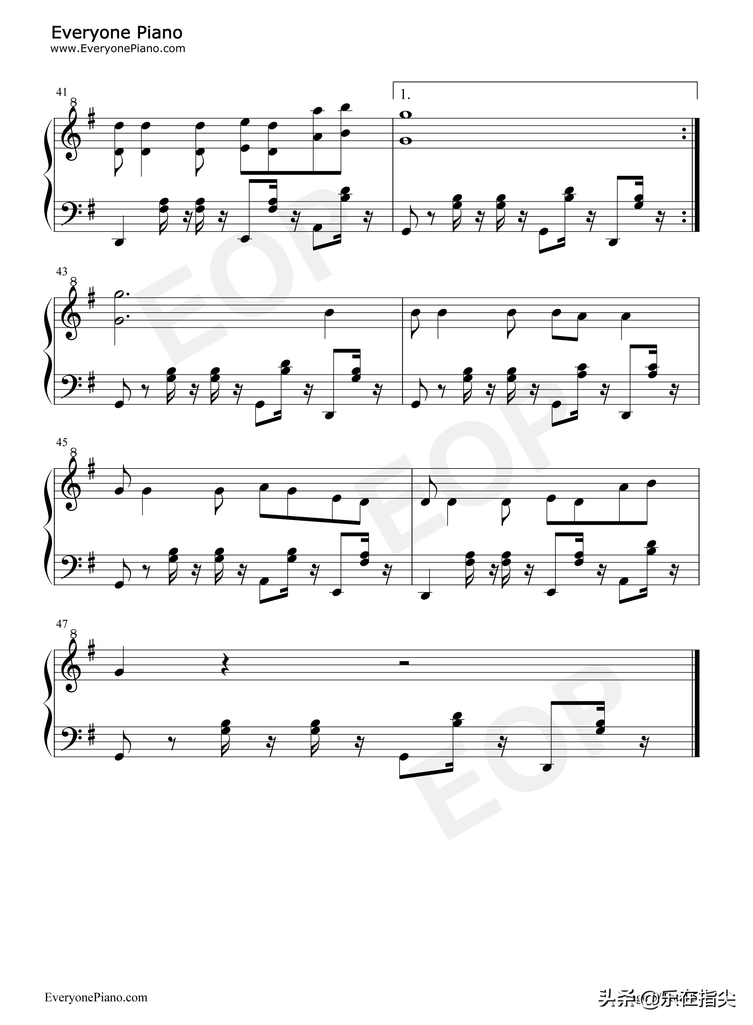 童年罗大佑钢琴五线谱完整版双手,罗大佑童年歌曲的五线谱