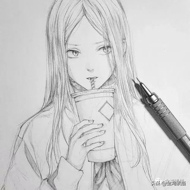 素描动漫人物古风,动漫人物素描简单