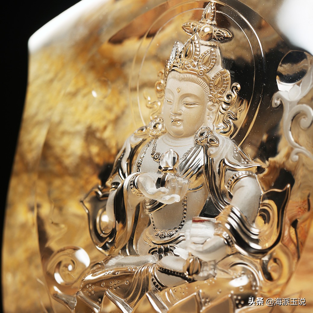 密教石刻造像,水晶内雕密宗佛像