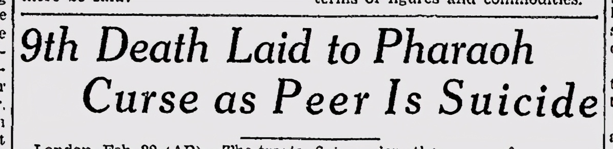 图坦卡蒙法老的诅咒,图坦卡蒙墓地诅咒