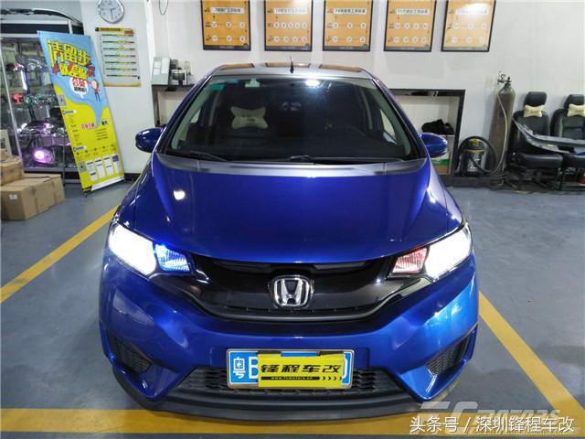 gk5飞度改装土豪大灯,飞度gk5改4透镜激光大灯