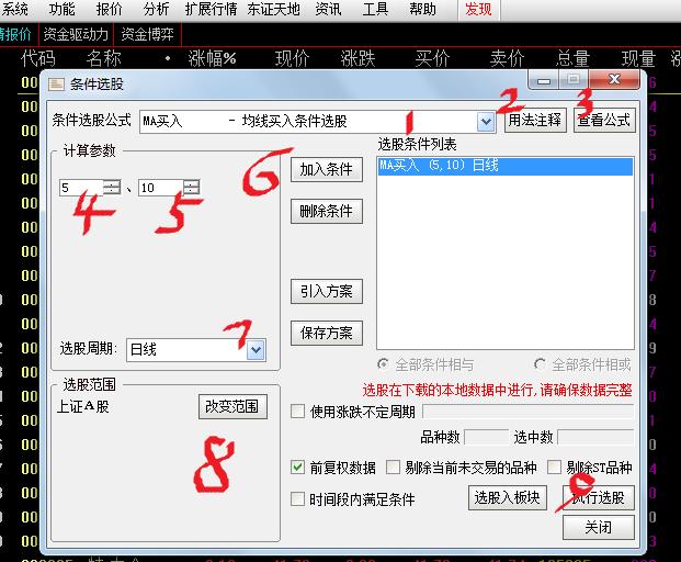 跳空站上250日均线选股公式,一支大阳线横穿所有均线选股公式
