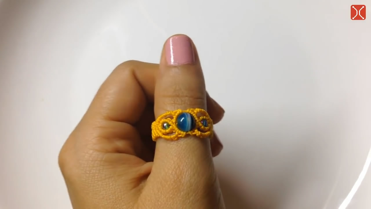 珠子手工编织戒指教程视频,一根线编玫瑰戒指编织方法