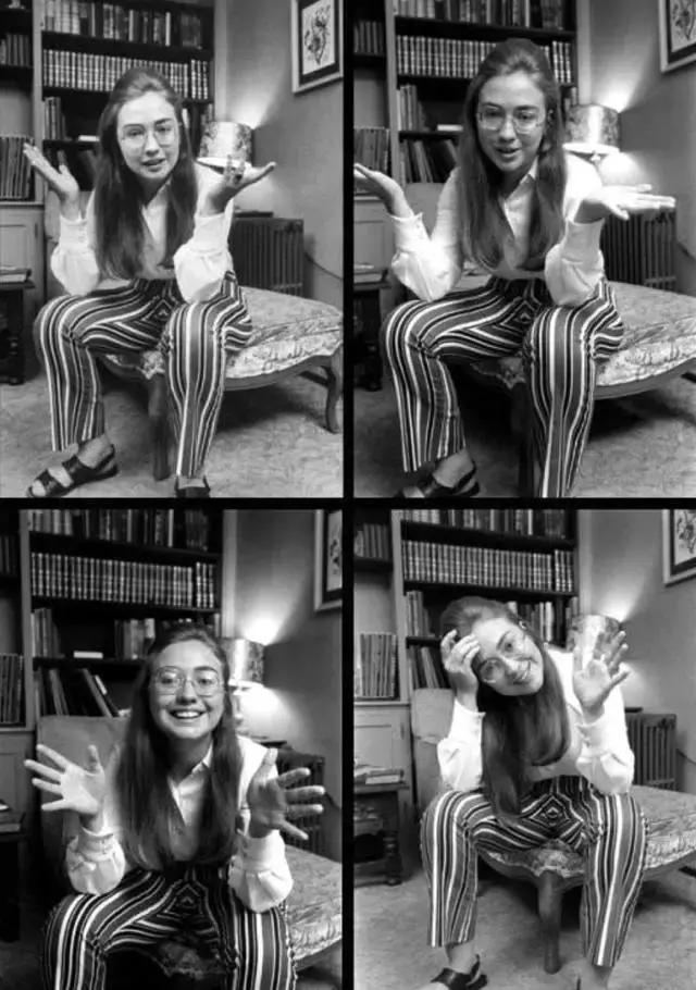 站着的霍金的照片,希拉里和霍金