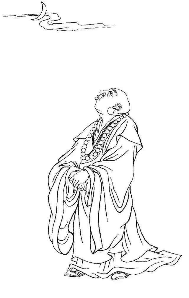 白描罗汉全本,罗汉白描100幅