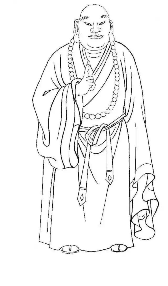 白描罗汉全本,罗汉白描100幅