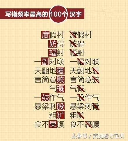 生活中最容易读错写错的十个汉字,孩子容易读错的汉字