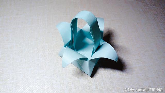 小时候小花篮折纸,儿童手工折纸大全花篮