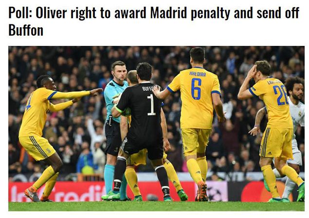 奥利弗罚下布冯,迈克尔奥利弗为什么罚下布冯