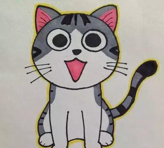 怎么画简笔猫慢教程,起司猫怎么画简笔可爱