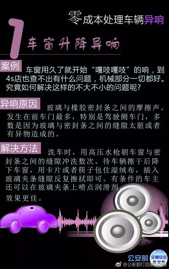收藏备用！零成本处理车辆异响