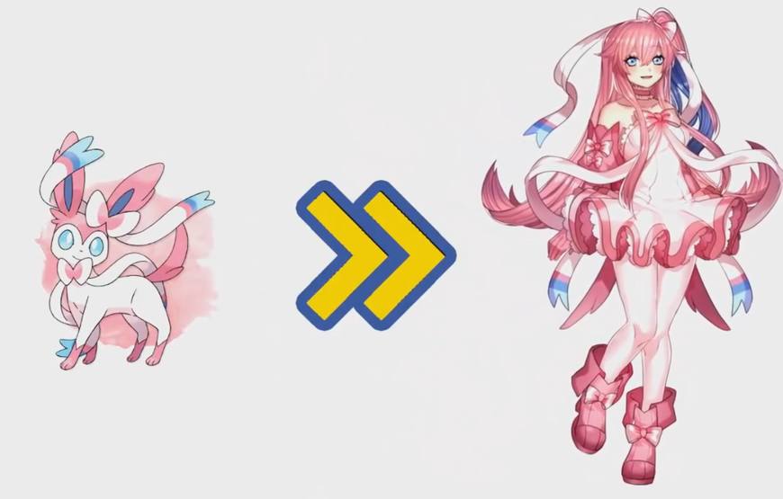 神奇宝贝伊布变身美少女,伊布神奇宝贝帅气时刻