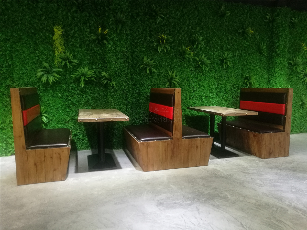 防腐木卡座沙发制作,餐厅卡座沙发极简